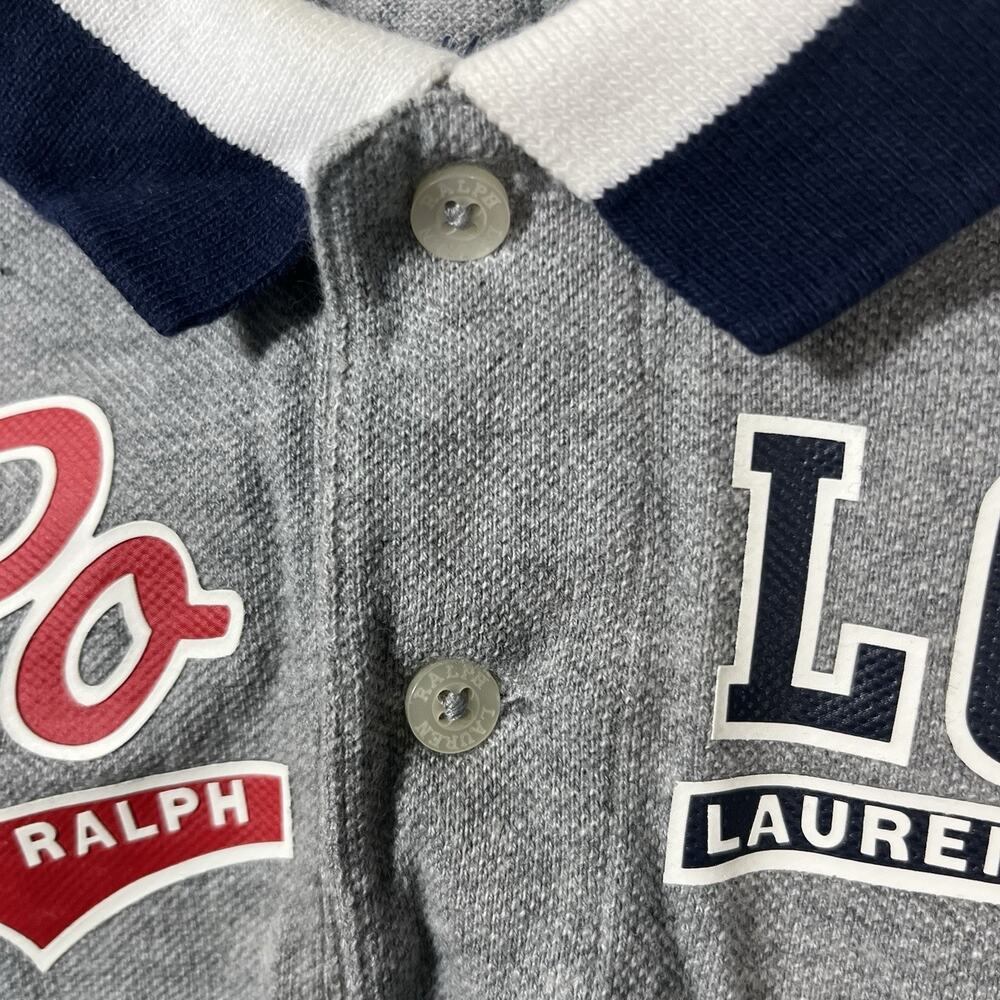 Polo Ralph Lauren toddler 12 Months One Piece Jumpsuit Polo Collared‎ Grey - Picture 7 of 9